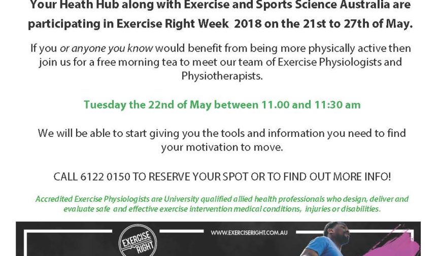 Exercise Right Week 2018 Exercise Right Week 2018
